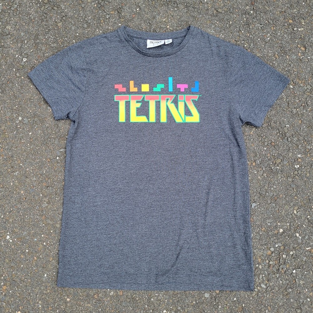 Primark Tetris Graphic T-Shirt Heather Gray Size M